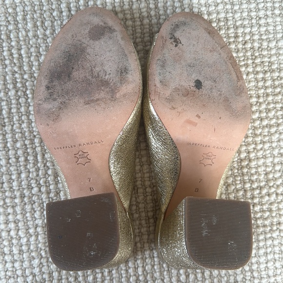 Loeffler Randal Laurel twisted metallic cracked leather mule size 7 - Picture 3 of 5